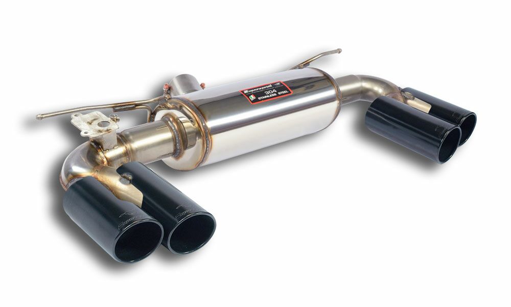 Rear exhaust 2x80 with valve / black