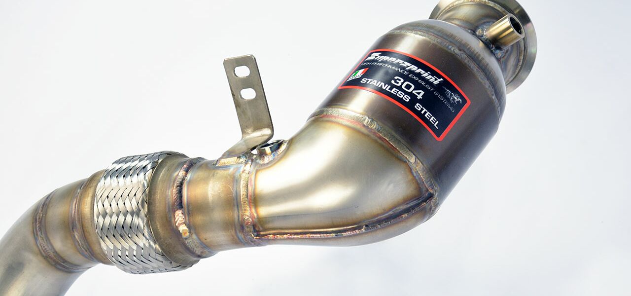 Turbo downpipe kit + Metallic catalytic converter Left Supersprint