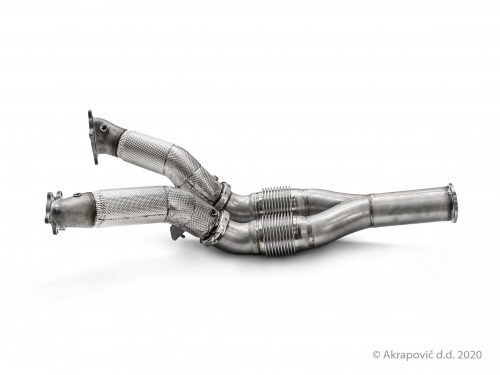 Downpipe / Link pipe set (SS) for stock turbochargers Akrapovič