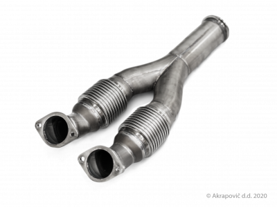 Link pipe (SS) for aftermarket turbochargers Akrapovič