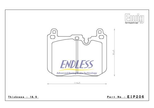 Sada předních destiček Endless MX72/ME22/ME22 - náhrada za OEM sériový díl (standartní ocelové brzdy 380mm) - Galerie #2