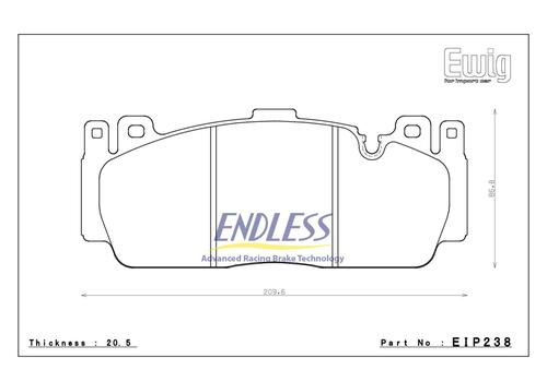 Set of front pads Endless  MX72/ME22/ME22 - replacement for OEM brake pads (standard steel brakes 400mm) - Galerie #2