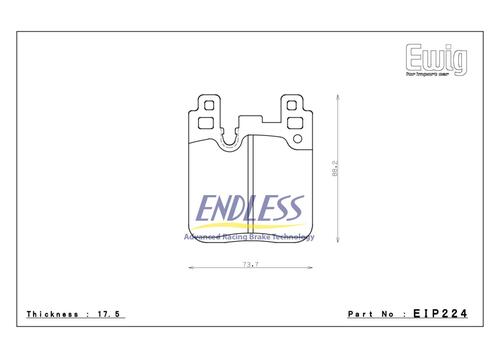 Set of rear pads Endless  MX72/ME22/ME22 - replacement for OEM brake pads (standard steel brakes 370mm) - Galerie #2