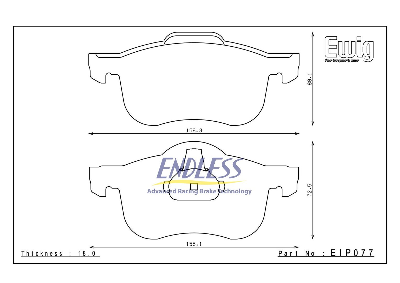 Set of zadních pads Endless CCD - replacement for OEM CCD brake