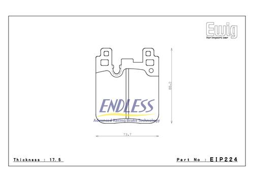Sada zadních destiček Endless MX72/ME20/ME22 - náhrada za OEM sériový díl (standartní ocelové brzdy) - Galerie #2
