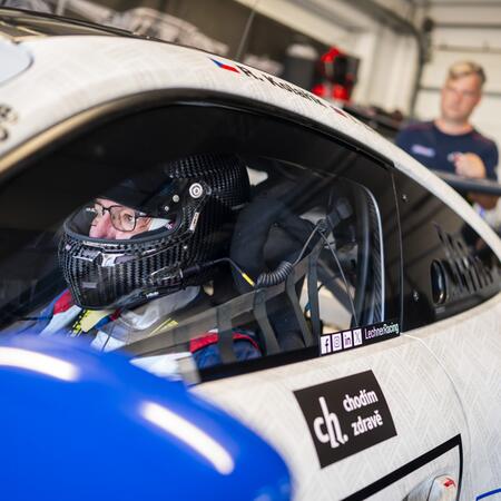 Exit from the pits for Friday's first test run