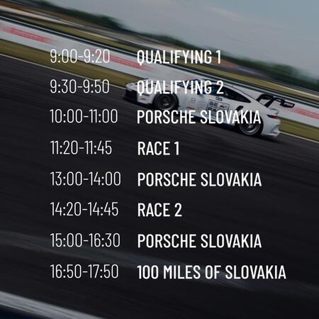 Schedule for Saturday's Race Day
