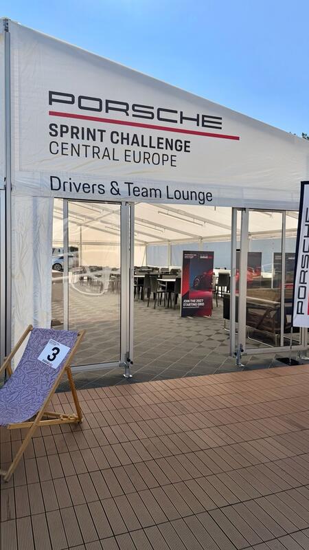 Hod does the lounge area for racers and teams at the PSCCE...