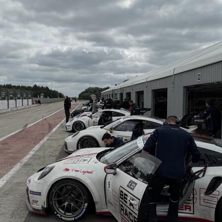 All Porsche 992 GT3 Cup race cars are ready before heading...