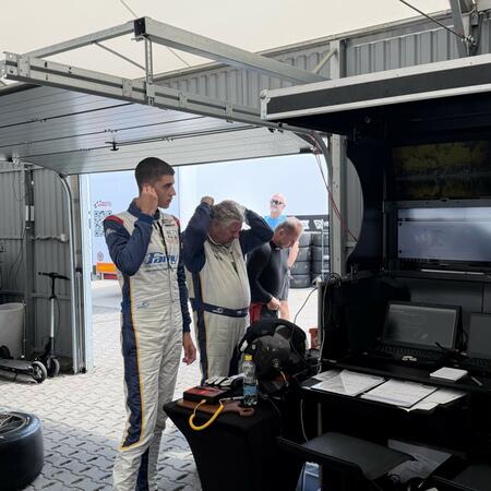 The atmosphere in the pits before heading to the starting...