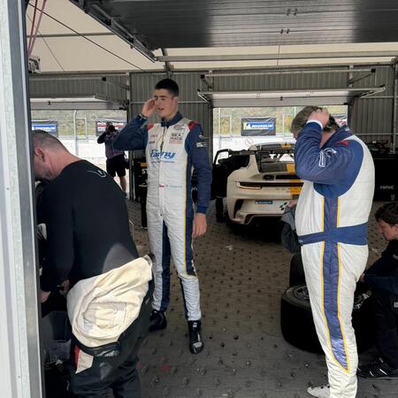 The atmosphere in the pits before heading to the starting...
