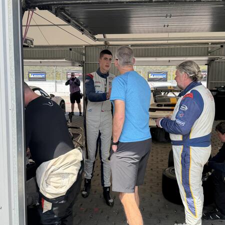 The atmosphere in the pits before heading to the starting...
