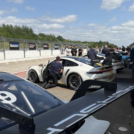 Pit boxes before moving to the starting grid for the second...