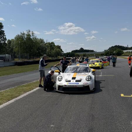 Pavel Bouška on the starting grid before the start of the...