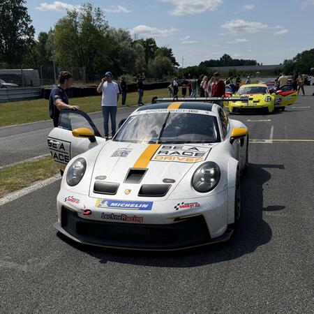 Pavel Bouška on the starting grid before the start of the...