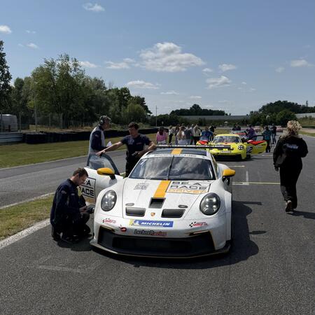 Pavel Bouška on the starting grid before the start of the...