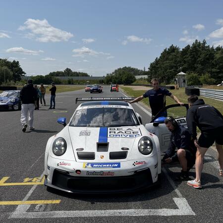 Radek Kolařík on the starting grid before the start of the...
