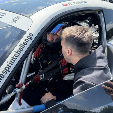 Radek Kolařík on the starting grid before the start of the...