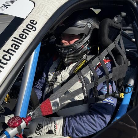 P. Bouška on the starting grid before the start of the second...