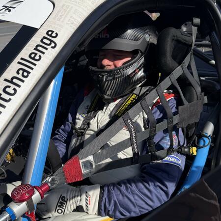 P. Bouška on the starting grid before the start of the second...