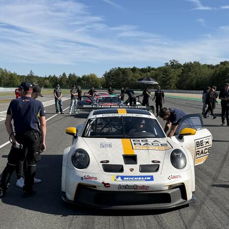 P. Bouška on the starting grid before the start of the second...