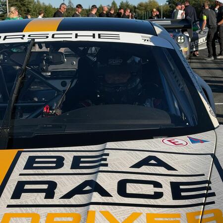 P. Bouška on the starting grid before the start of the endurance...