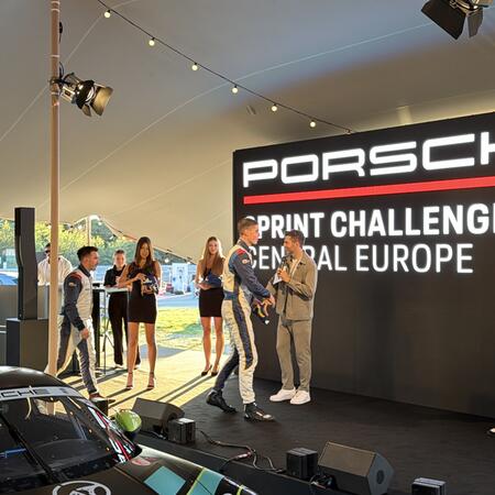 M. Faiereisl and R. Gonda receive the trophy for second...