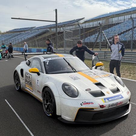 P. Bouška on the starting grid for the first sprint race