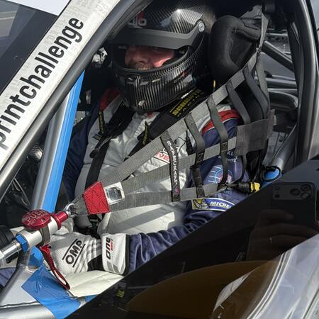 P. Bouška on the starting grid for the first sprint race