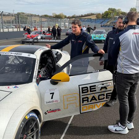 P. Bouška on the starting grid for the first sprint race