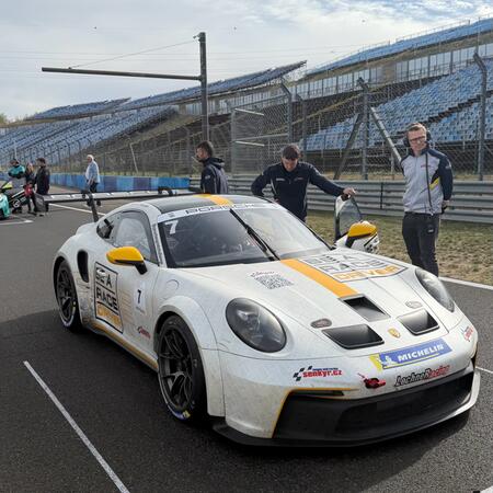 P. Bouška on the starting grid for the first sprint race