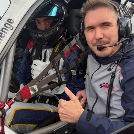 M. Faiereisl in a Porsche 992 GT3 Cup on the starting grid,...