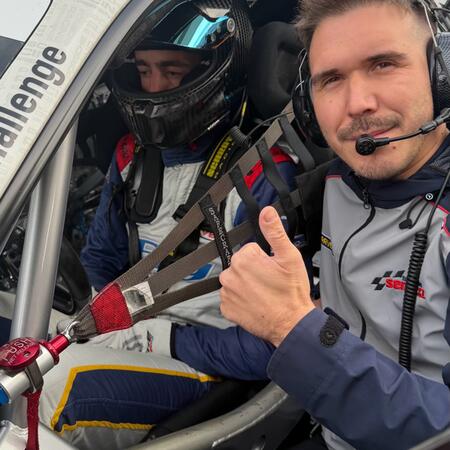 M. Faiereisl in a Porsche 992 GT3 Cup on the starting grid,...