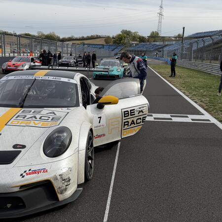 P. Bouška on the starting grid for the endurance race