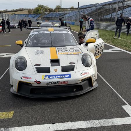 P. Bouška on the starting grid for the endurance race