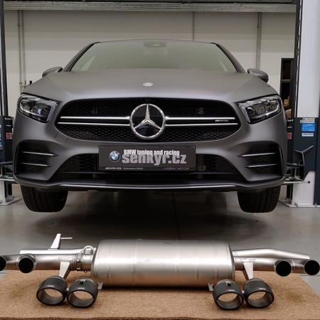 Mercedes AMG A 35 a instalace výfuku Akrapovič Slip-On....