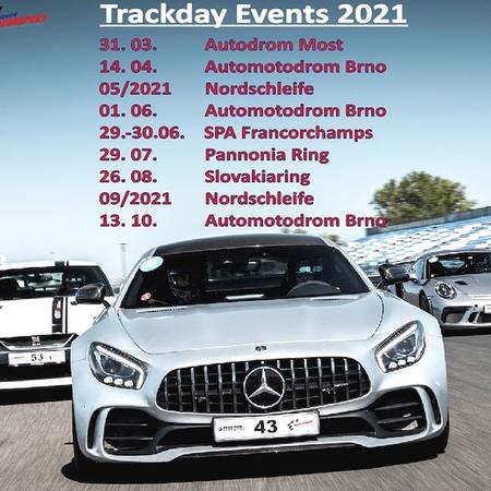 🇨🇿 Nový kalendář Trackday akcí 2021 je zde!!! Ušetřete 10% při...